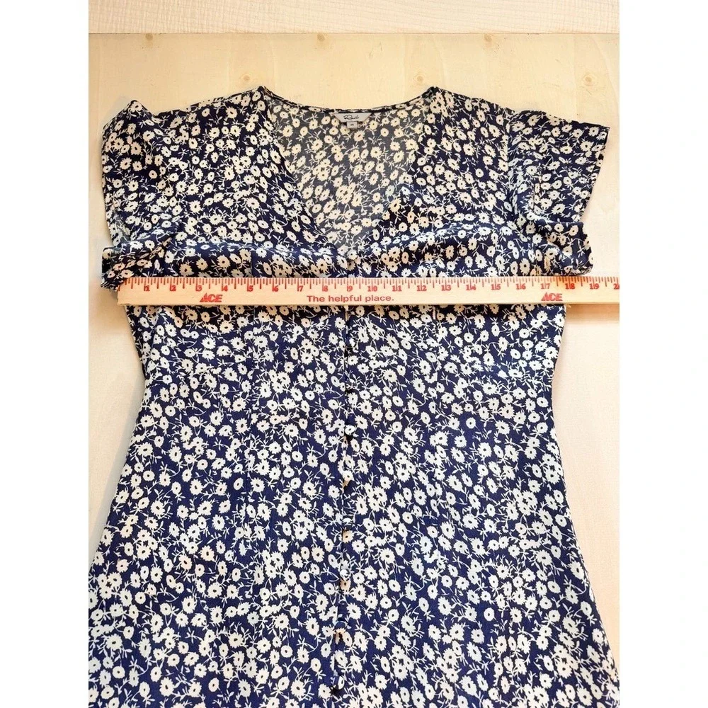 Rails HELENA Mini Floral Dress XS Navy Camellia Summer Flutter-sleeve Minidress